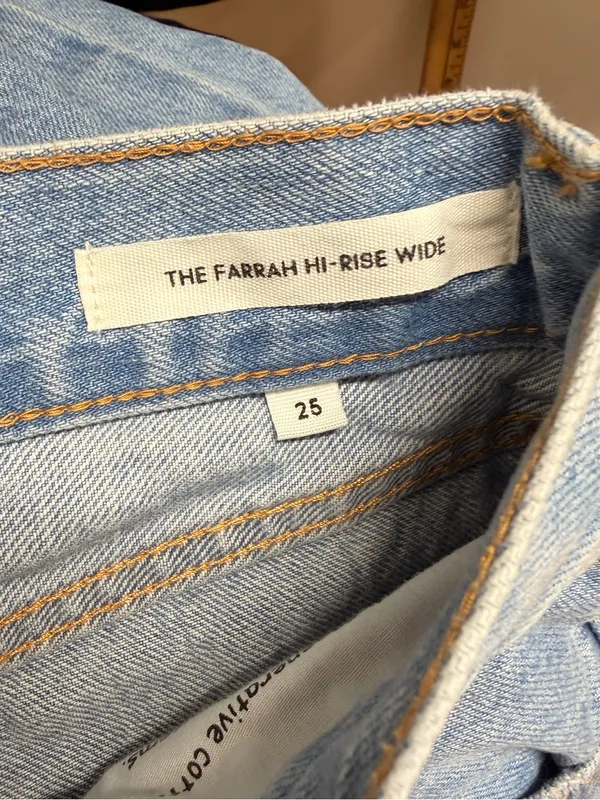 Aritzia denim forum 7 Yrs Bleu Taboo The Farrah Hi-Rise wide Cargo Jean size 25 - Image 8
