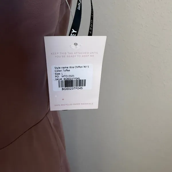 NWT Birdy Grey Kira Chiffon w Slit One Shoulder Toffee Bridesmaid Dress Womens L - Image 4