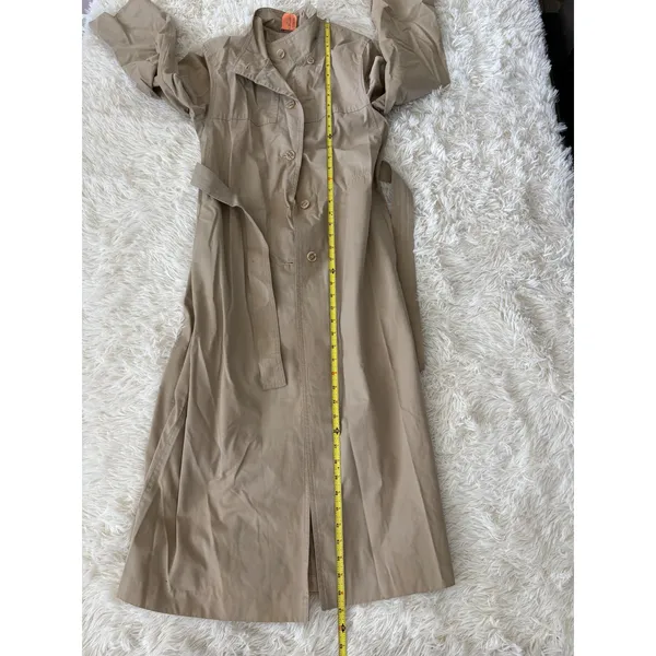 Vintage Odyssey Belted Trench Coat Womens Tan‎ Long Rain Coat Classic Outerwear - Image 7