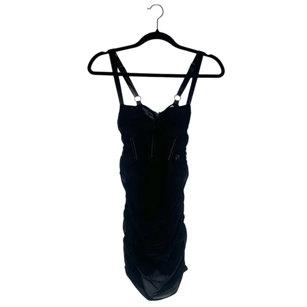 NWT Oh Polly Mesh Corset Mini Dress Women's Black Size 2 - Image 3
