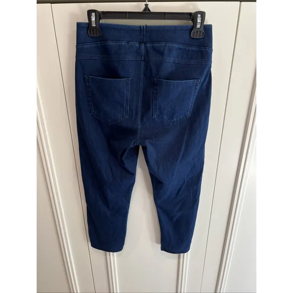 Halara Flex Denim Pull On Jeggings Skinny Pants Dark Wash Stretch Blue Comfy - Image 2