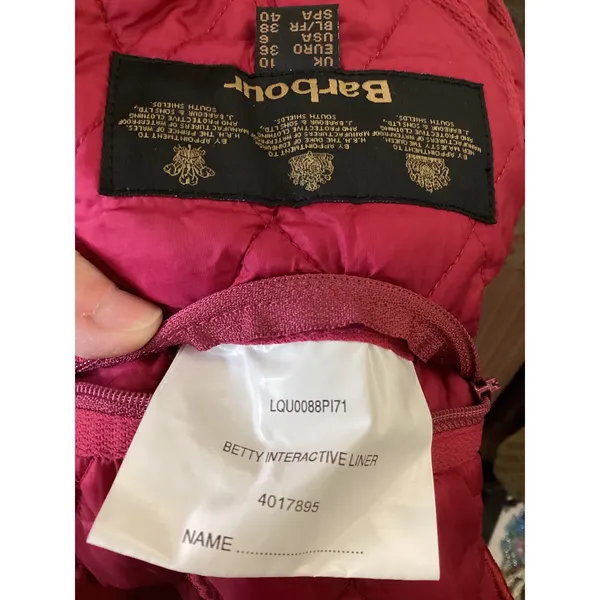 Barbour‎ Betty Interactive Liner Quilted Vest Raspberry LQU0088PI71 Womens 6 - Image 6