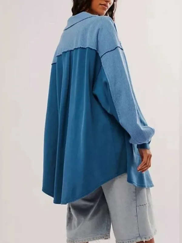 NWOT Free People Madeleine Sweatshirt - Moroccan Blue combo - Small - Image 3