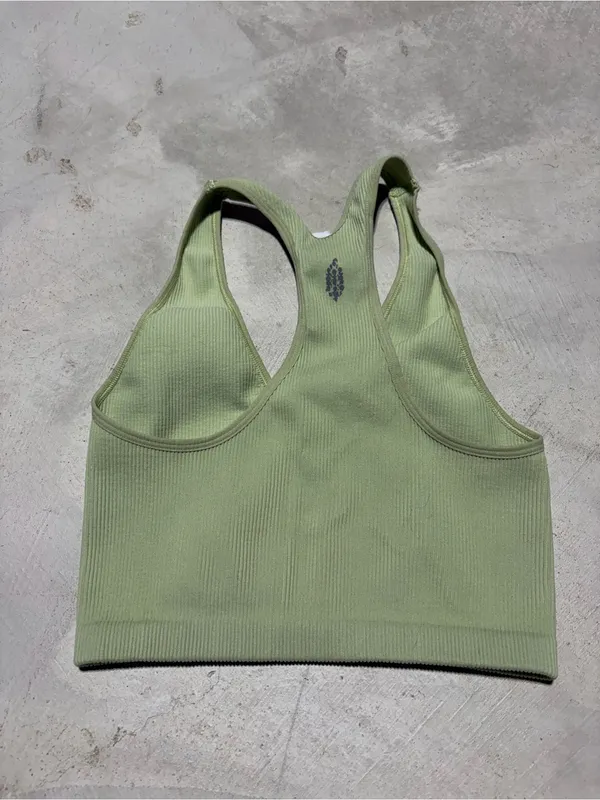 Free people movement FP movement Ribbed Racerback Crop tank top Green medium - Image 4