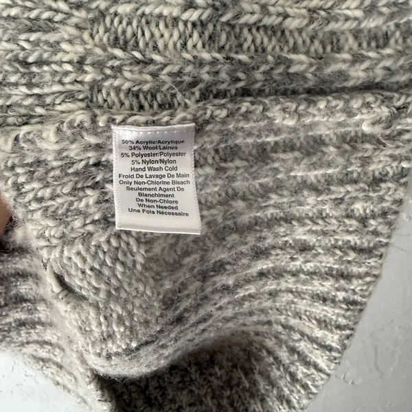 Anthropologie Kimchi‎ Blue Cable Knit Gray Sweater Sm Preppy Gilmore Girls - Image 7