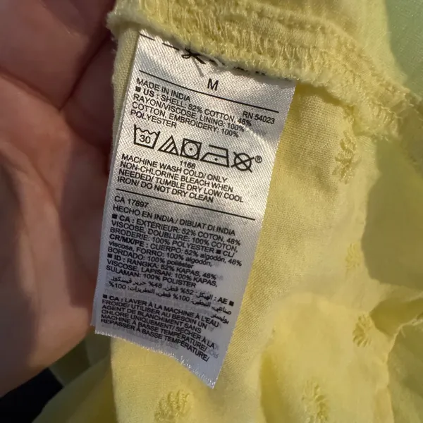 Old Navy Tiered Floral Embroidered Maxi‎ Tank Dress Medium Butter Yellow Granola Fairy - Image 11