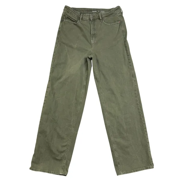 Old Navy 10 Tall 32x32 Sky-Hi Wide Leg Olive Green Extra High Rise Jeans Boho - Image 2