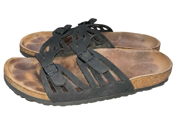 Birkenstock Granada Birko-flor Black Slide Sandals Shoes size 39 Women’s 8 - Image 4