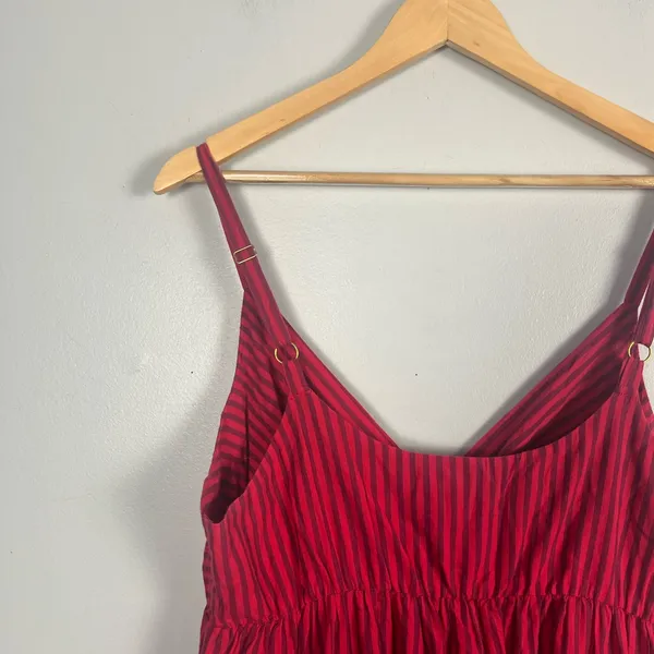Natural life red and pink midi striped dress size l/xl - Image 5