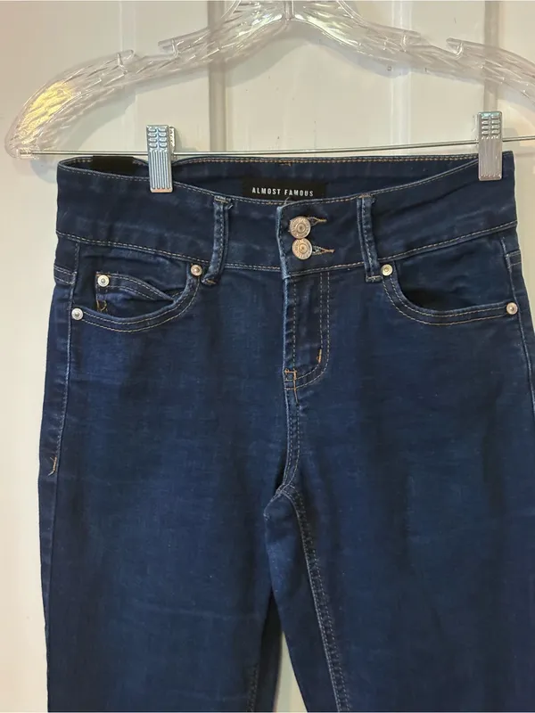 Almost Famous Dark Indigo Flare Jeans - Image 2