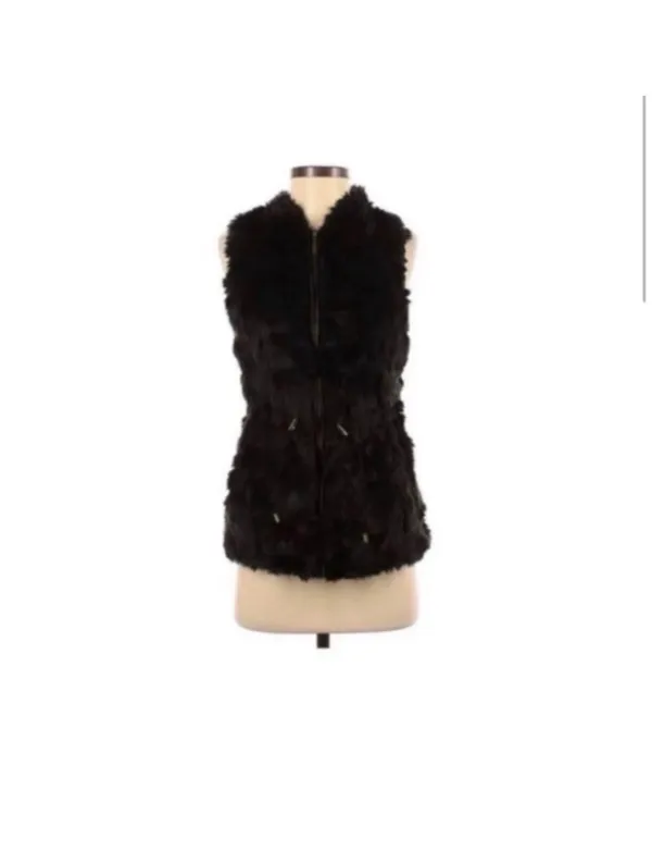 Maurices Black Vest Faux Fur - Image 5