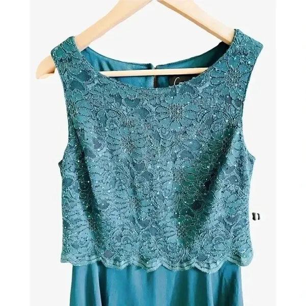 Connected Apparel Emerald Sleeveless Sequin Lave Dress SZ 8 - Image 4