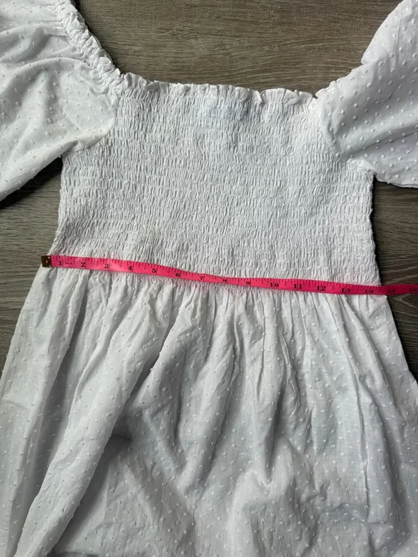 Hill House The Athena Nap Dress in white Swiss dot Small - Image 8