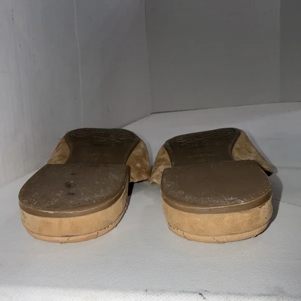 Birdies Pointed Toe Swan Quilted Insole Flat Mule Golden Tan Suede Shoes Size 8‎ - Image 10