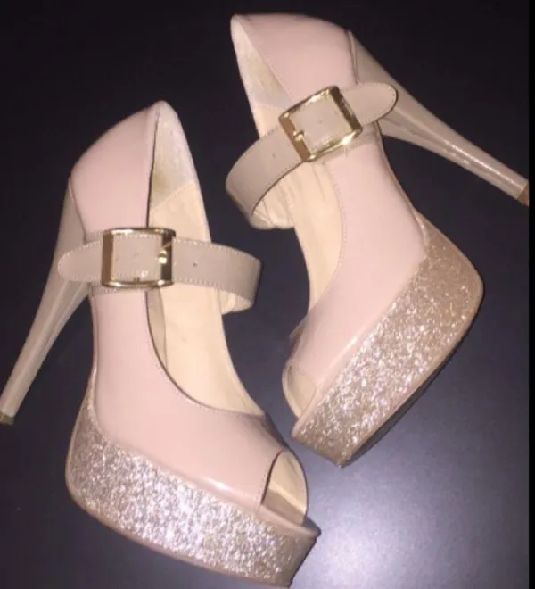 Steve Madden Nude and sparkly platform heels! - Image 3