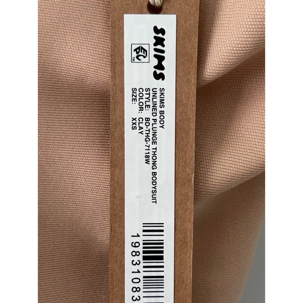 NWT Skims Body Unlined Plunge Thong Bodysuit Clay Size XXS - Image 5