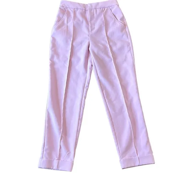 Anthropologie Maeve pink seam front trouser pant 4 - Image 3