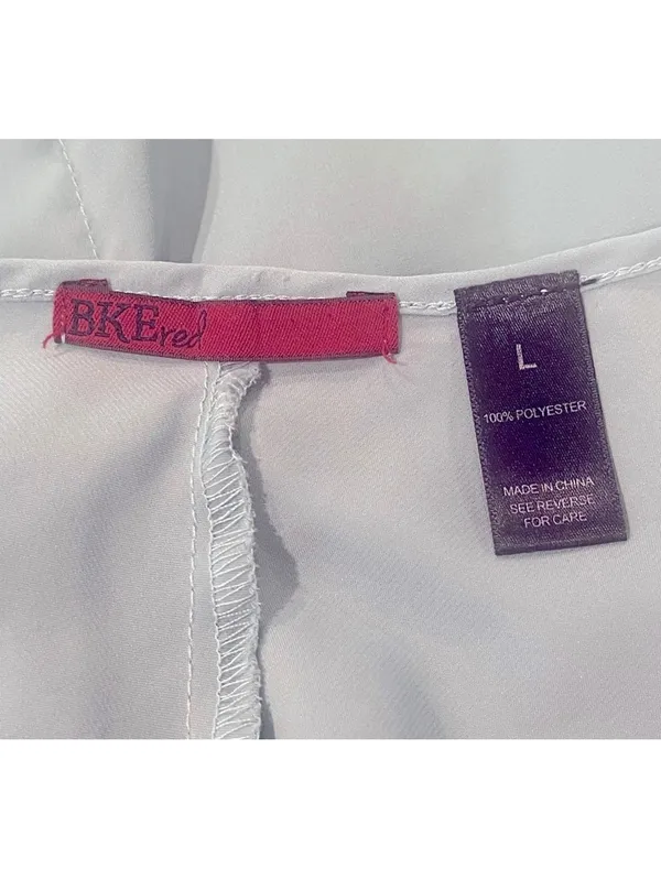 BKE Women's Solid Top with Button Cuffs – Size L - Image 6