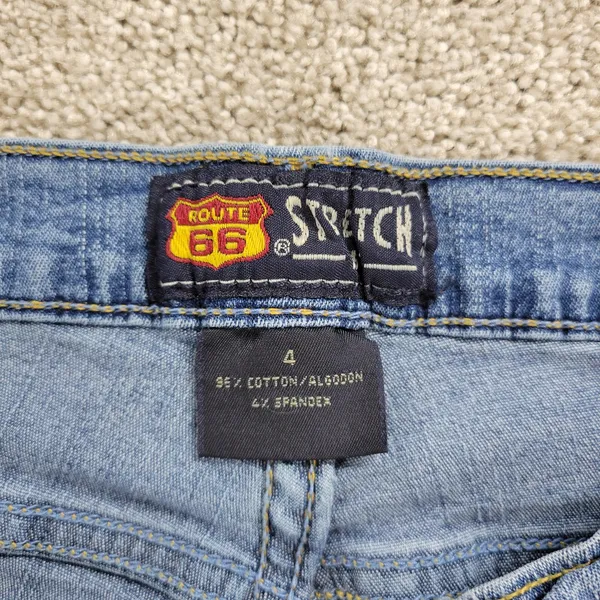 VTG 90s Route 66 Womens Jeans 4 Blue Bootcut Med Wash Mid Rise Stretch Denim - Image 8