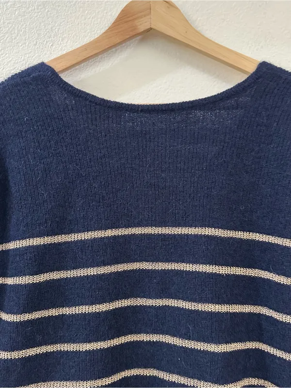 Sezane Women's Barry Cardigan Striped Navy Size XXS - Image 6