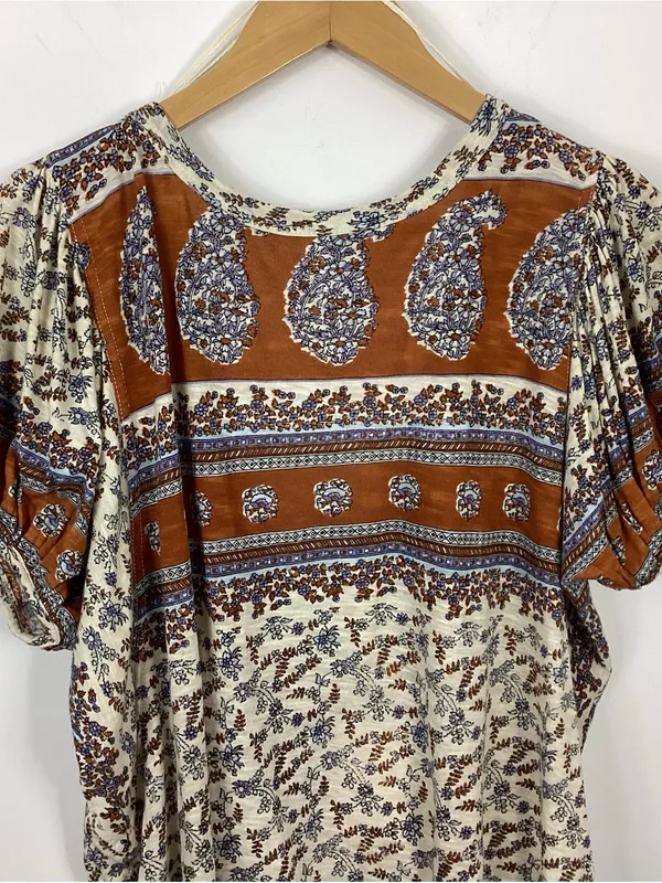Free People Paisley Puff Sleeve Top Size Small NWT - Image 3