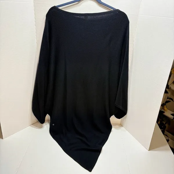 Lululemon Forward Flow Poncho Black One Size OS Cashmere Blend Batwing Sweater - Image 5