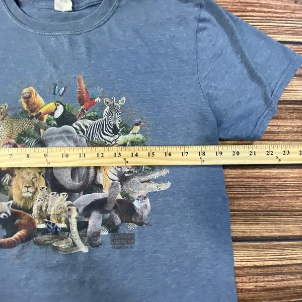 Smithsonian National Zoo Park Graphic T-Shirt Zoo Animals Blue Adult Sz M - Image 5
