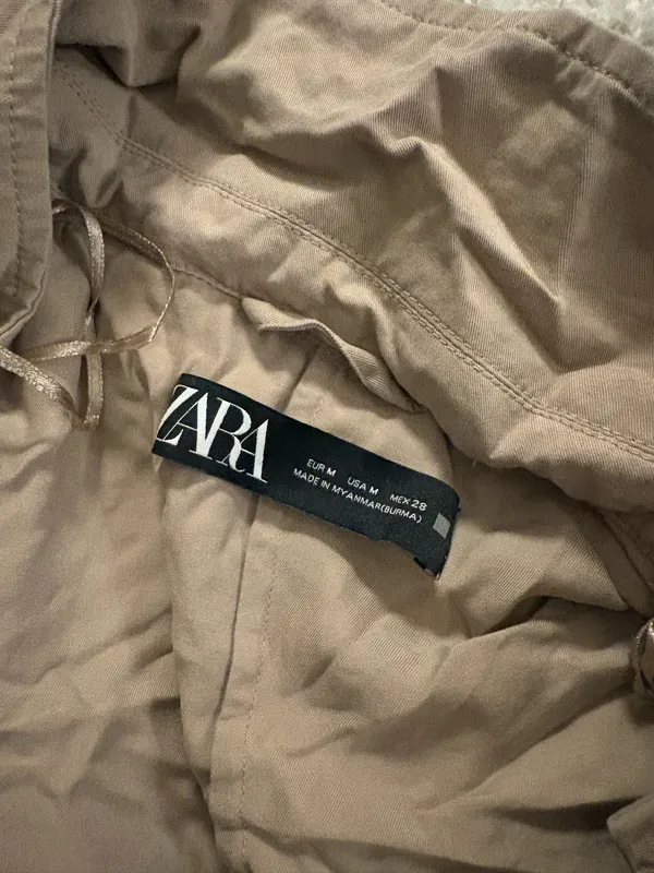 NWOT Zara Basic Soft Trench Flowy Coat in Beige Marl. Size medium - Image 8
