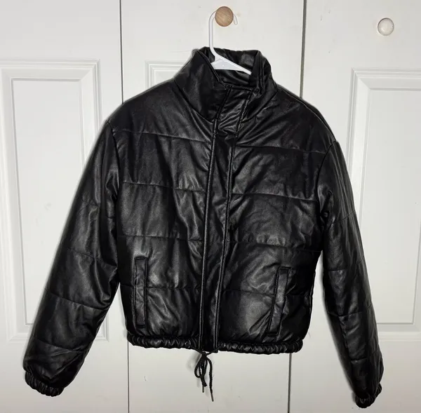 Black Faux Leather Jacket Reserve Fairfax - Image 2