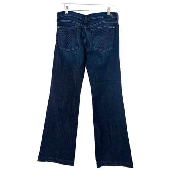 7 for all‎ mankind dojo dark wash long inseam jeans sz 31 - Image 2