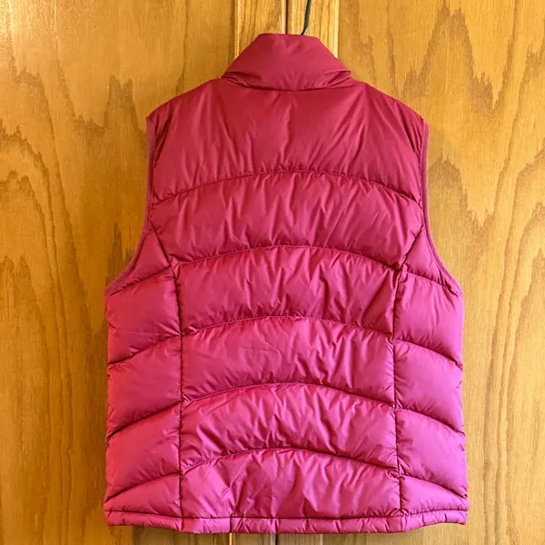 LL Bean Womens XL Burgundy Goose Down Puffer Vest Pockets Gorpcore Excellent - Image 5