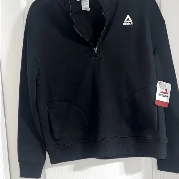 Reebok Black Quarter-Zip Sweatshirt with Mock‎ Neck - Image 3