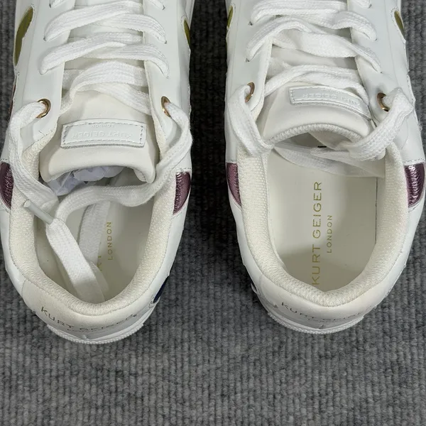 Kurt Geiger London Size 36/5 Lane Love White Multicolor Puffy Hearts Sneakers - Image 7