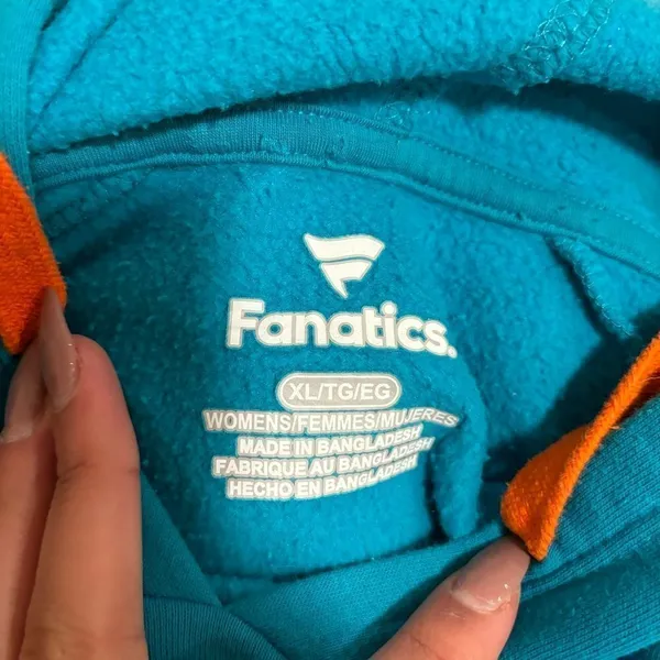 Fanatics Aqua Miami Dolphins NFL First Contact Raglan Pullover Hoodie- Size XL - Image 8