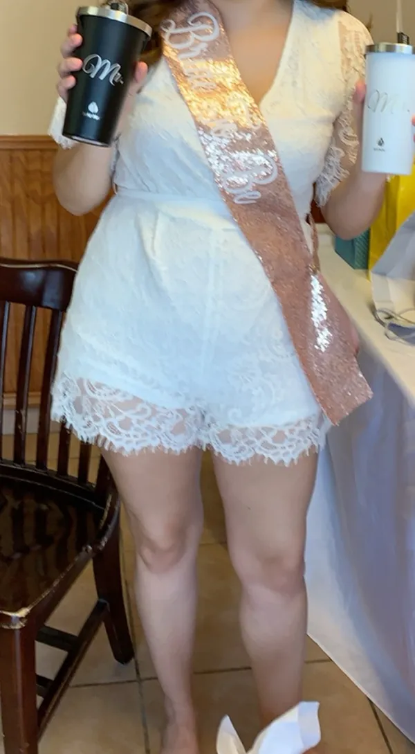 White laced romper Size L - Image 4