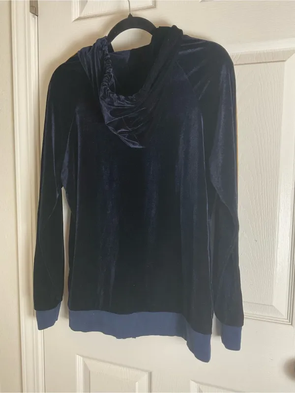 Aviator Nation Velvet Rainbow Stripe Zip-Up Hoodie Navy Blue Size Large - Image 8