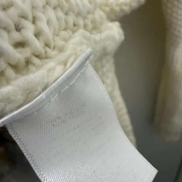 Talbots S Cable Knit Bobble Sweater Ivory Chunky Cozy Winter‎ Holiday Xmas Wool - Image 10