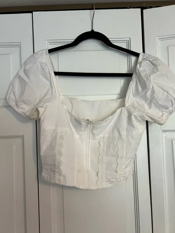 Princess Polly White Puffy Sleeve Top - Image 3