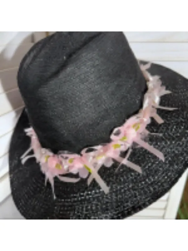 Handcrafted Cowboy Hat Floral Applique Black OS - Image 9