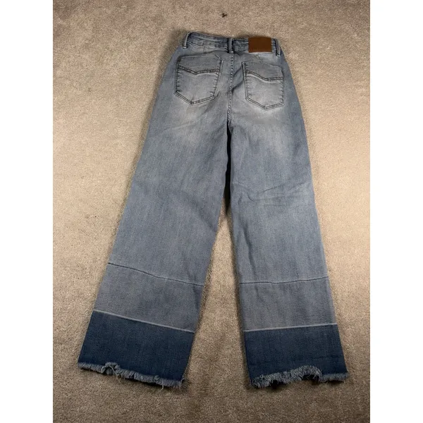 judy blue raw hem colorblock 3/26 wide leg crop - Image 5