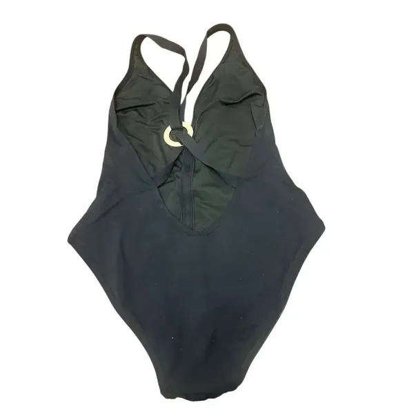 Proenza Schouler Womens Deep V Neck Maillot One Piece Swimsuit Black Size L/G - Image 2