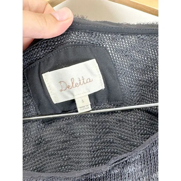 Anthropologie Dellata Nubby CircleLight Sweater Charcoal Gray Women‎ Size Small - Image 7