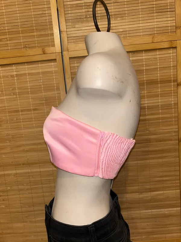 Zara NWT Cropped Bandeau Top Pink Size XS Limited Edition Bloggers Fav - Image 2