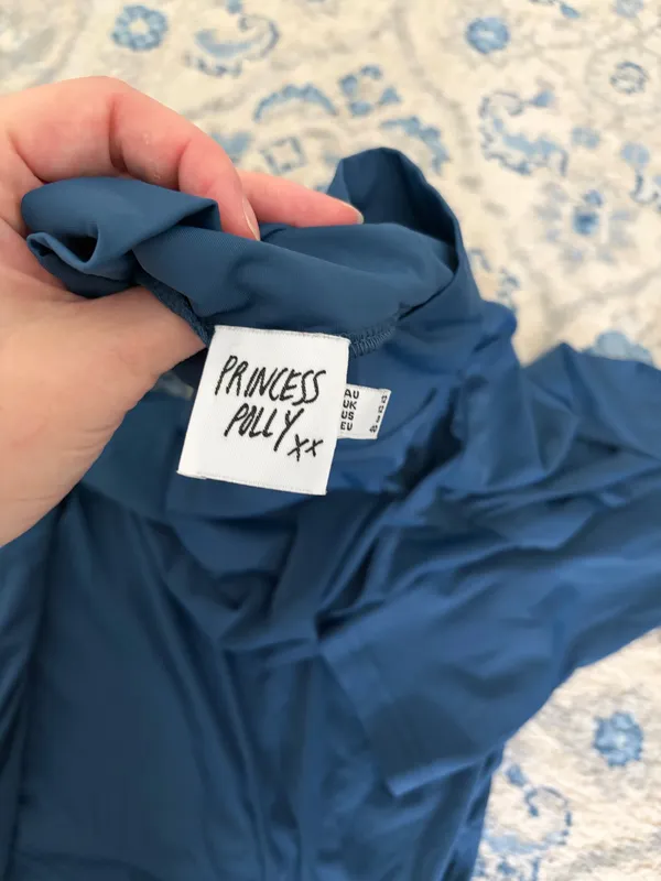 Princess Polly Blue Turtleneck Cropped - Image 2