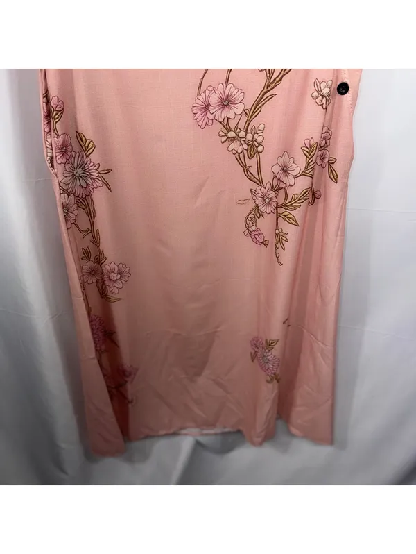 Women’s Blush Pink Floral Sleeveless Faux Wrap Maxi Dress Size Medium - Image 4