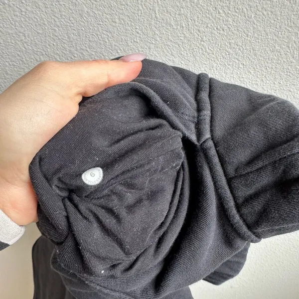 Lululemon Relaxed High Rise Jogger Cotton Terry Large Logo Black Size 6 - Image 5