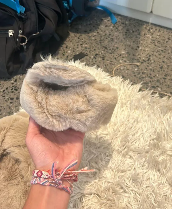 Fluffy House Slippers Tan - Image 2