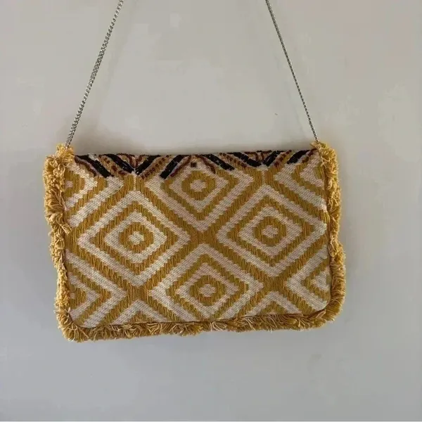 Promod Multi Beaded Fringe Clutch medium multicolor Gold - Image 2