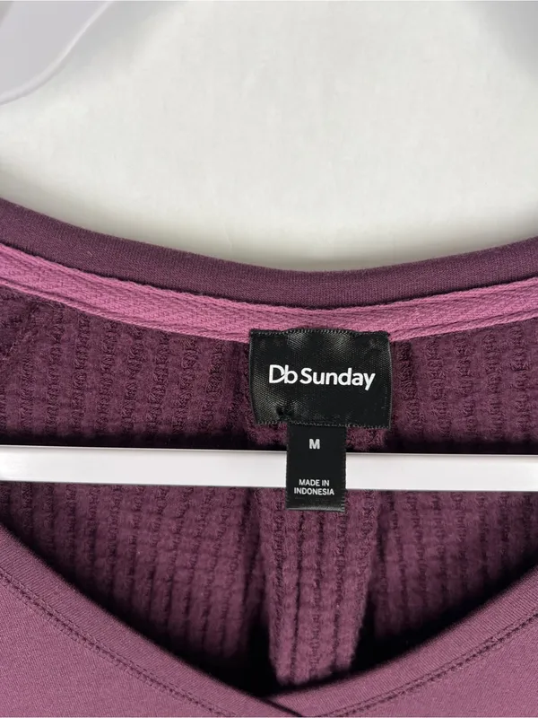 DB Sunday Purple Mixed‎ Knit V-Neck 3/4 Sleeve Top Size M - Image 2