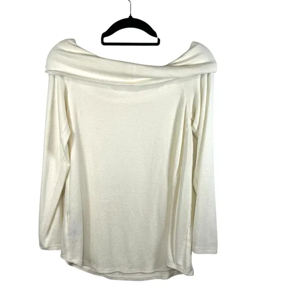 Womens Abercrombie & Fitch‎ White Viscose Long Sleeve Sweater Top Size Large - Image 2